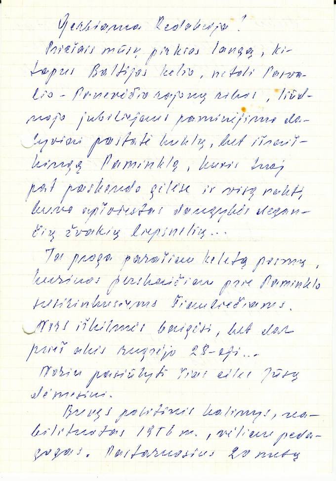 Česio Cemnolonskio 1989 m. rugpjūčio 25 d. laiškas „Pasvalio Sąjūdžio“ redakcijai